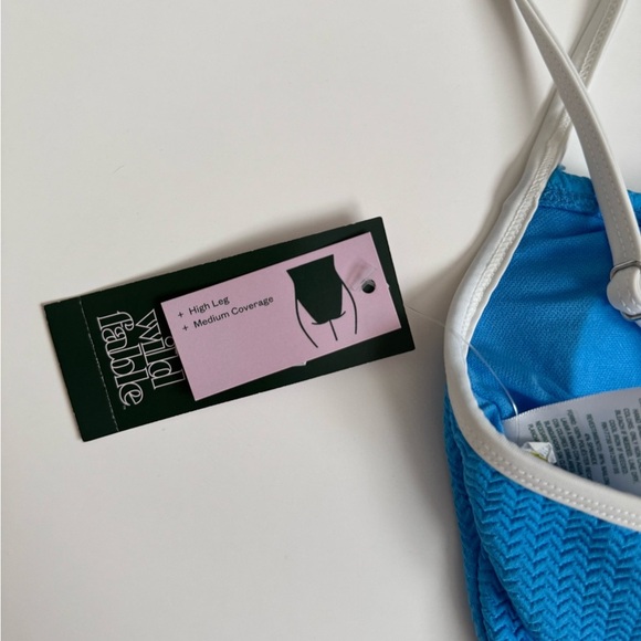 Wild Fable Blue High Leg One Piece Swim Suit Women’s Size XXS NWT Bathing Suit - Picture 2 of 6